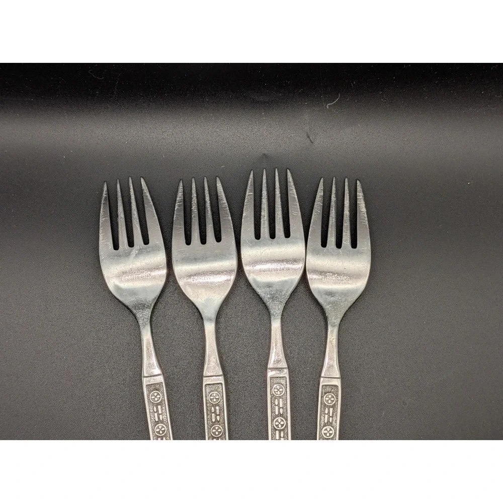 4 Stanley Roberts Matador Dinner Forks Japan Stainless Flatware MCM 7.3
